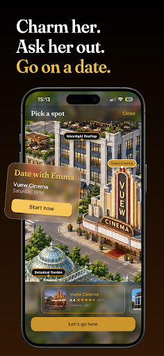 Choosing a date venue on the in-app map
